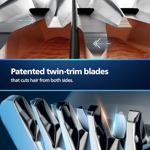 Philips India's No.1 Men's Trimmer |  Sharp Finish & Even Trim | Patented Twin Trim Blades I 15-in-1 Pro Kit - Face, Body & Private Parts | Premium All Metal body I 3 Year Warranty I 120 min runtime I 5 min Quick Charge MG9551/65